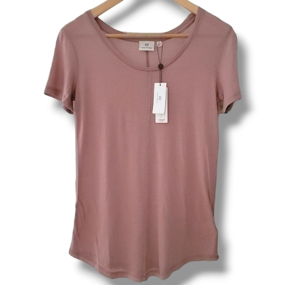 Adriano Goldschmied Blush Short-Sleeve Scoop Neck Cashmere Blend T-shirt-Size XS - Picture 3 of 11